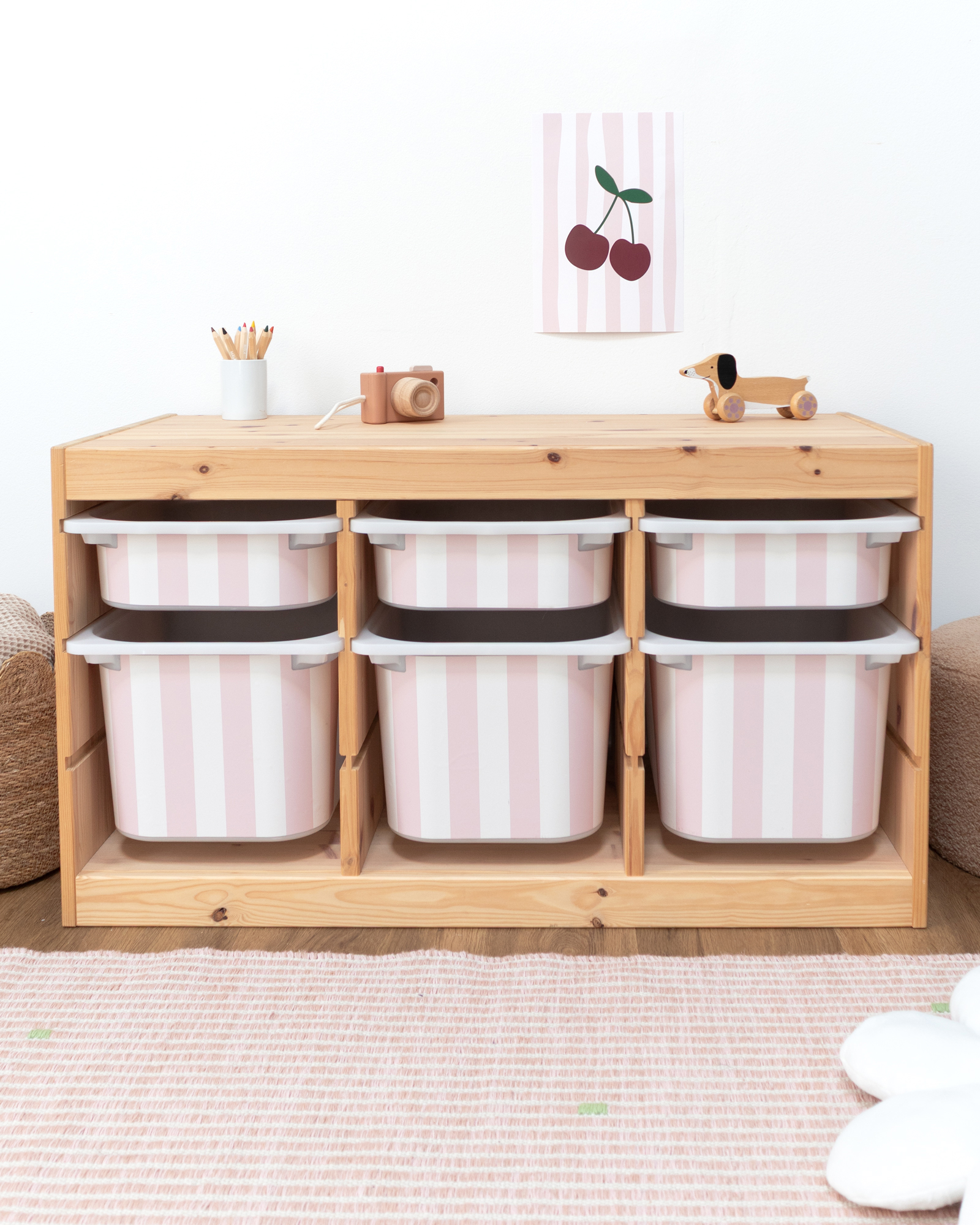 klebefolie ikea trofast box klein kopfseite vichy streifig marshmallow 0