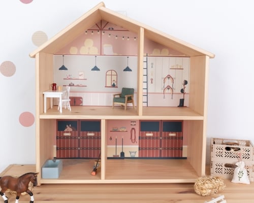 Puppenhaus von IKEA mit Tapete Puppenhaus von IKEA mit Tapete