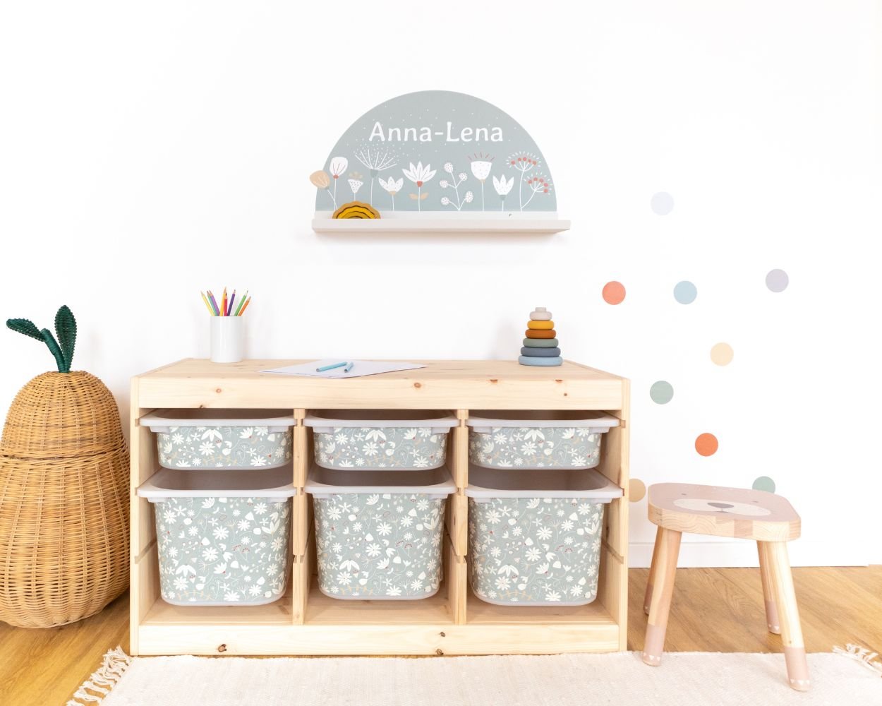 Babyzimmer Gestaltung Trofast Boxen personalisiert