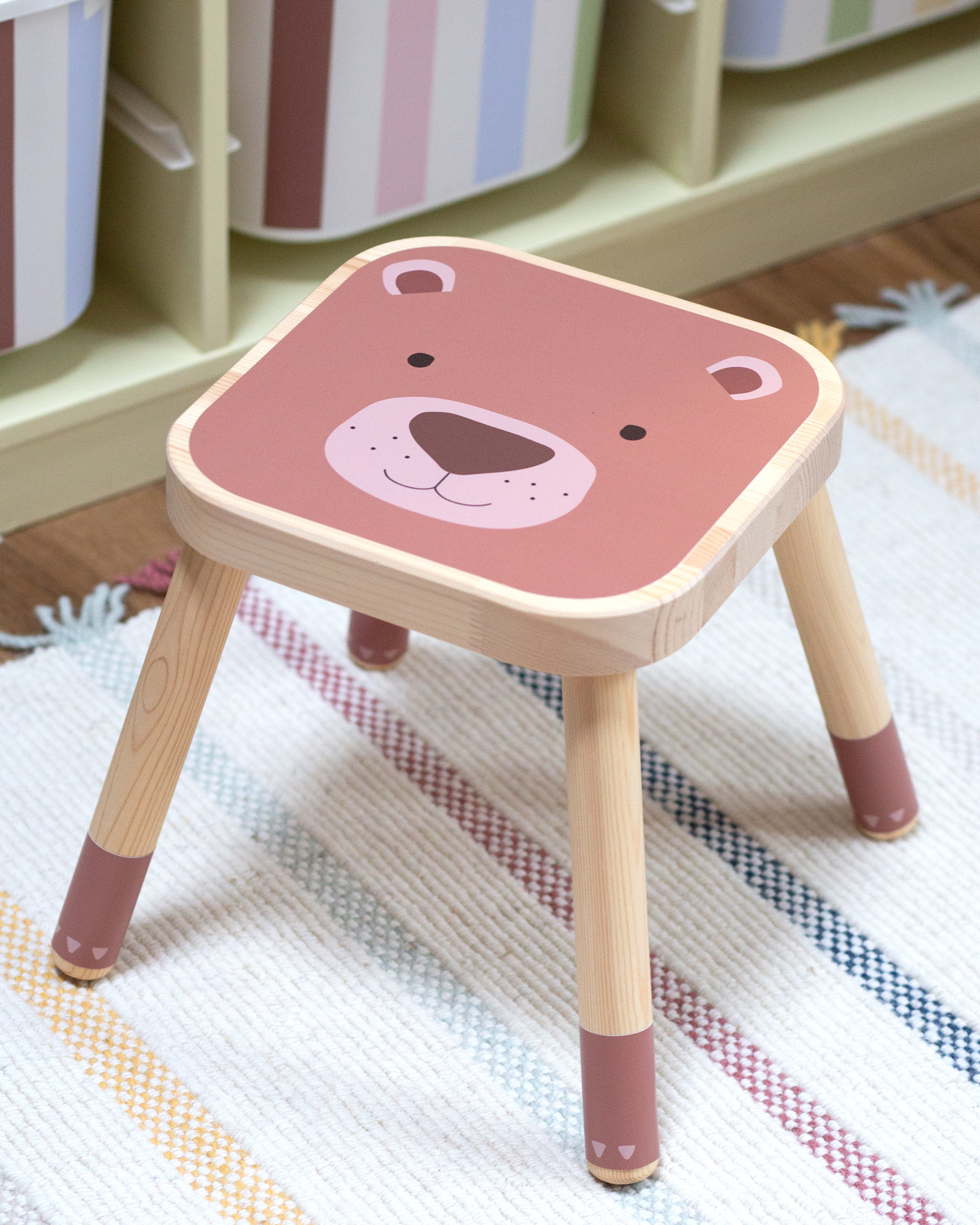 klebefolie ikea flisat kinder hocker tierig bear 3