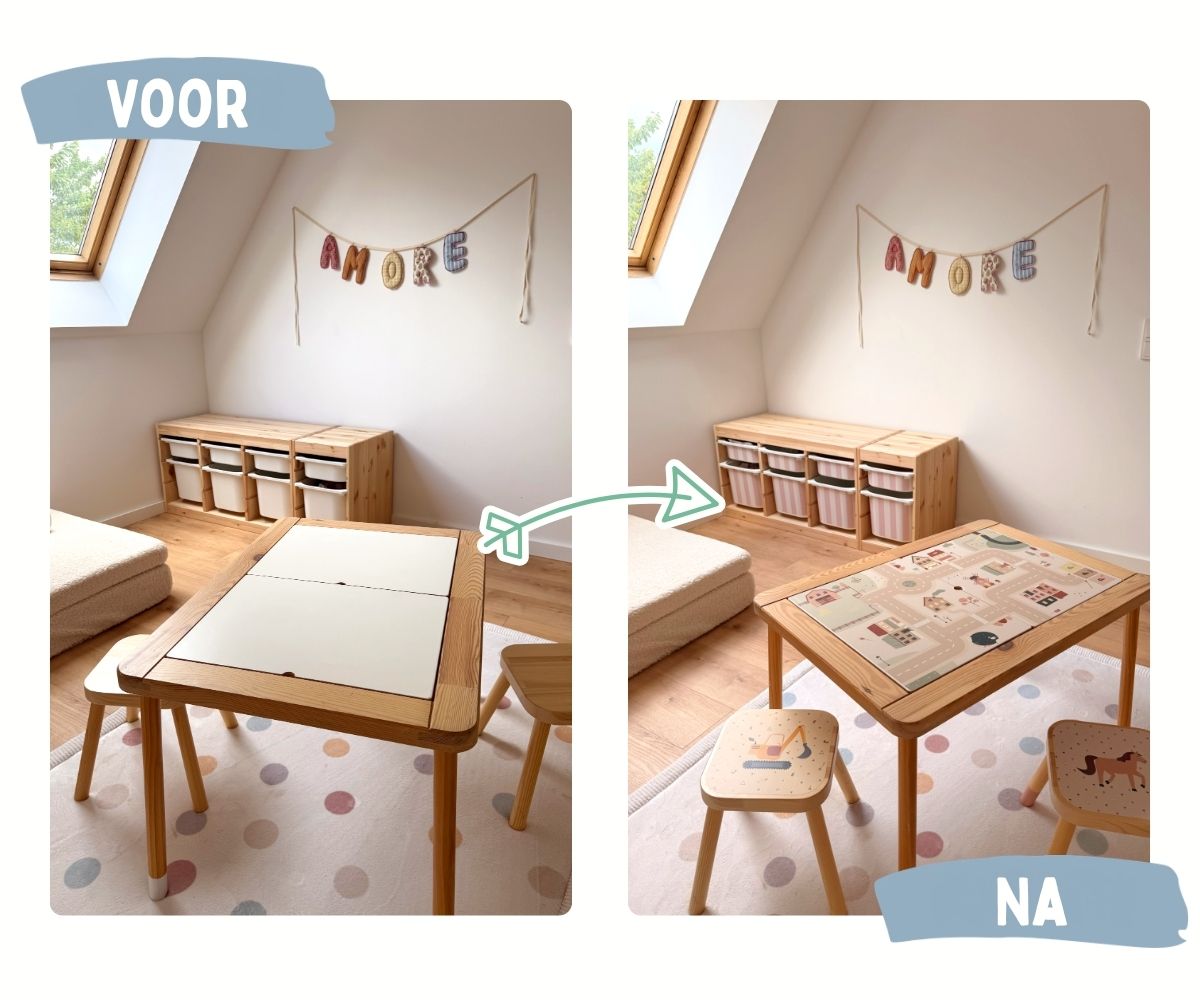 kinderzimmer, kleinholzstuhl, tisch, kleidetisch, aufbewahrung