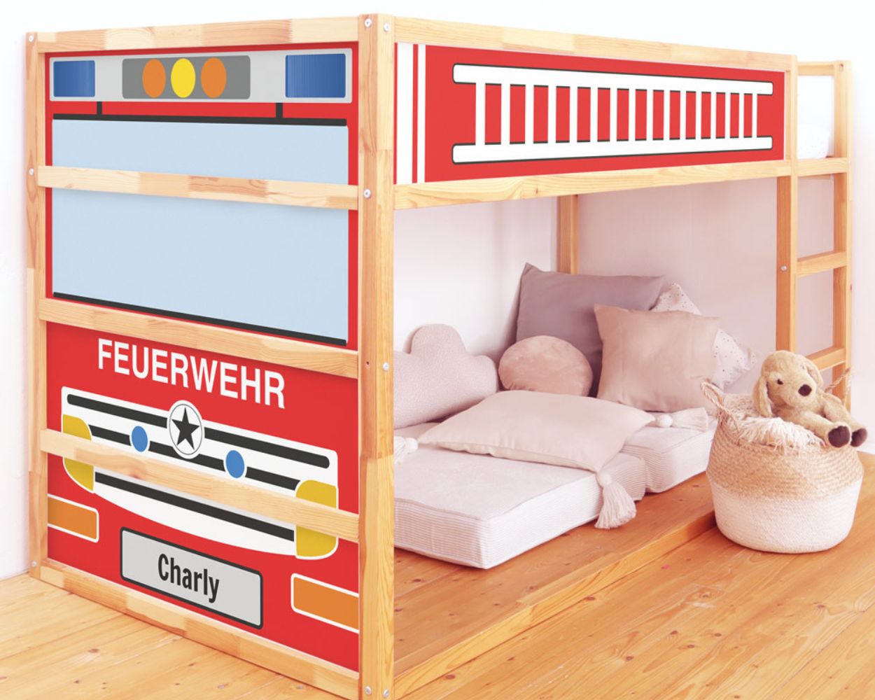 Feuerwehr Kinderzimmer IKEA Hochbett Kura