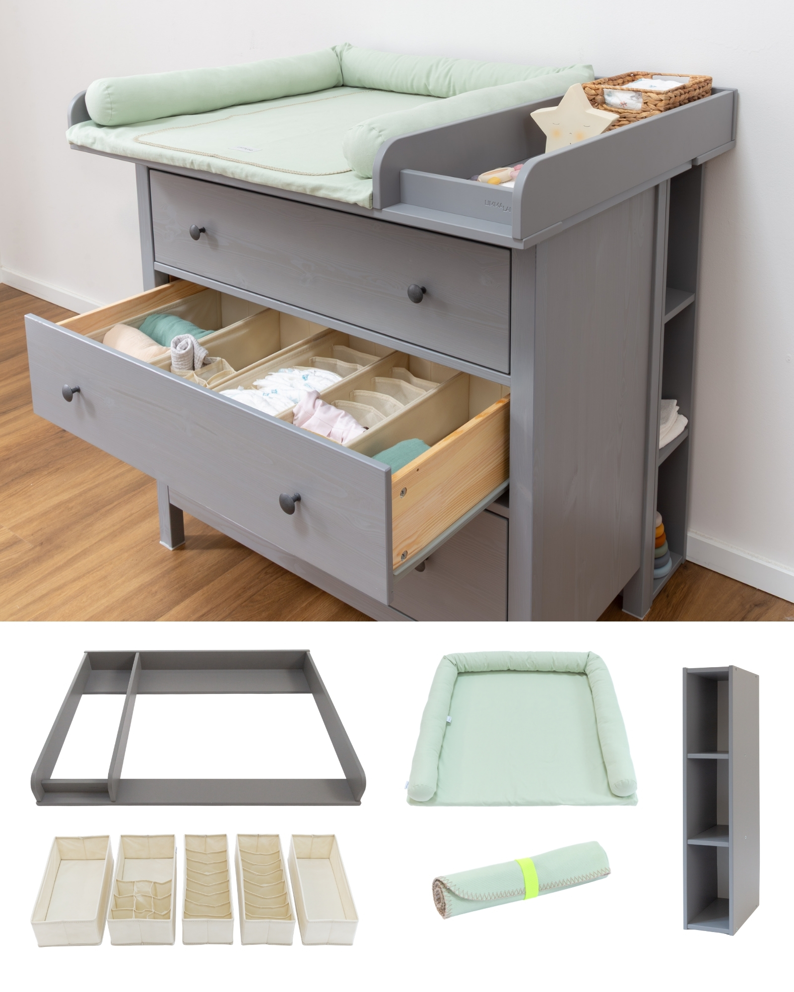 wickelkommode ikea hemnes 108 set grau premium eukalyptus light 0