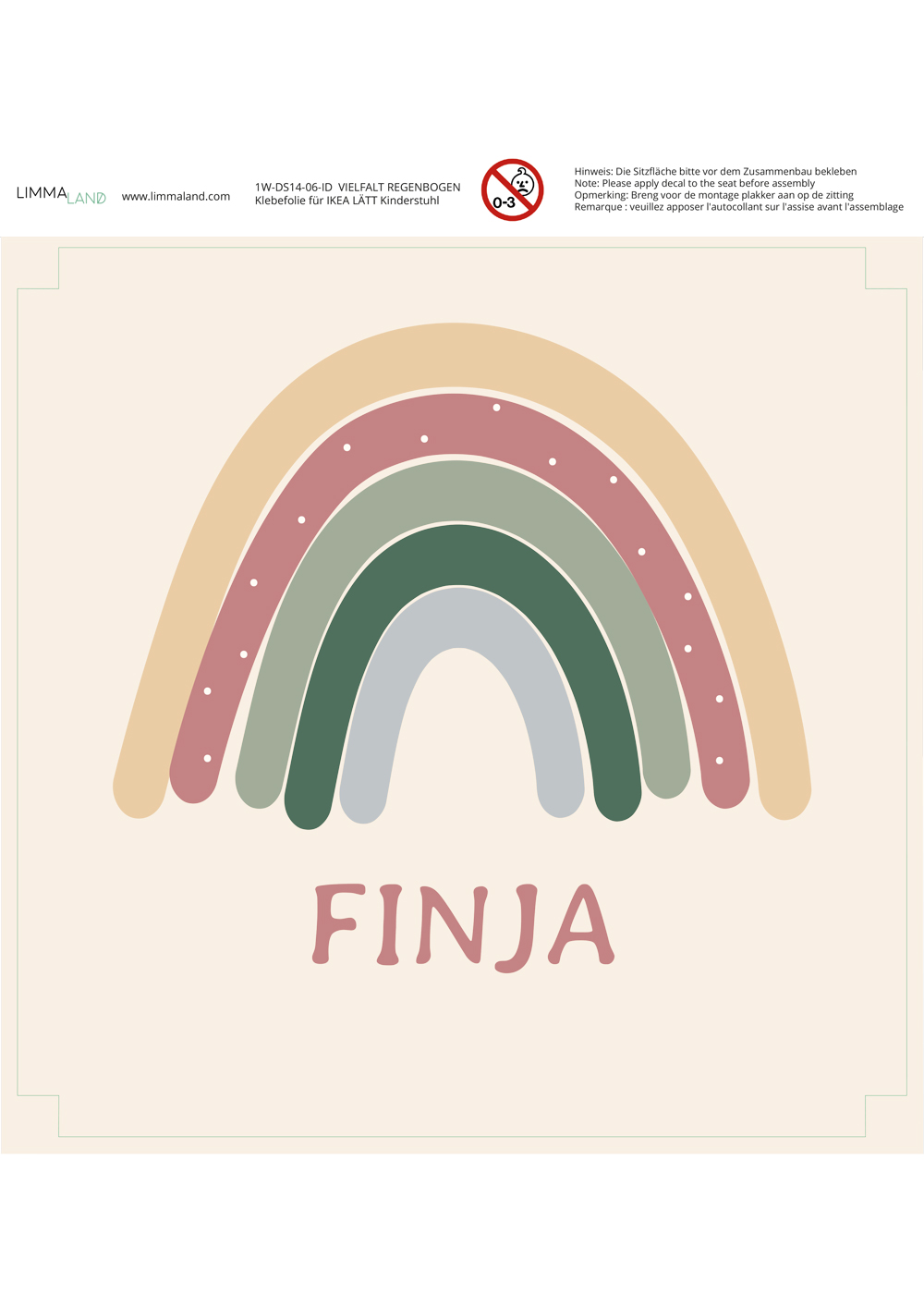 klebefolie ikea laett kinderstuhl vielfalt regenbogen 99