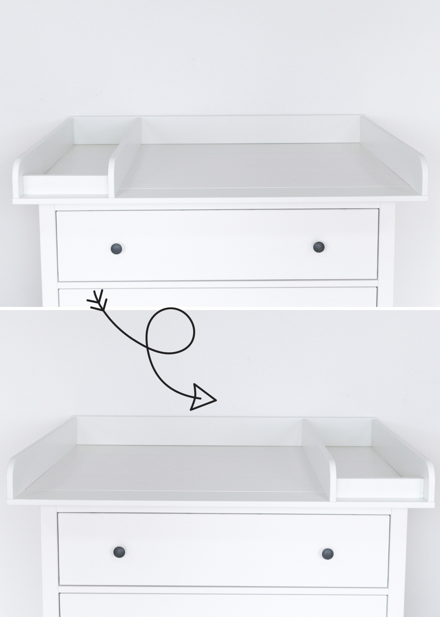 Wickelaufsatz für Ikea Hemnes Wickelaufsatz auf beiden Seiten an die Ikea Hemnes montierbar