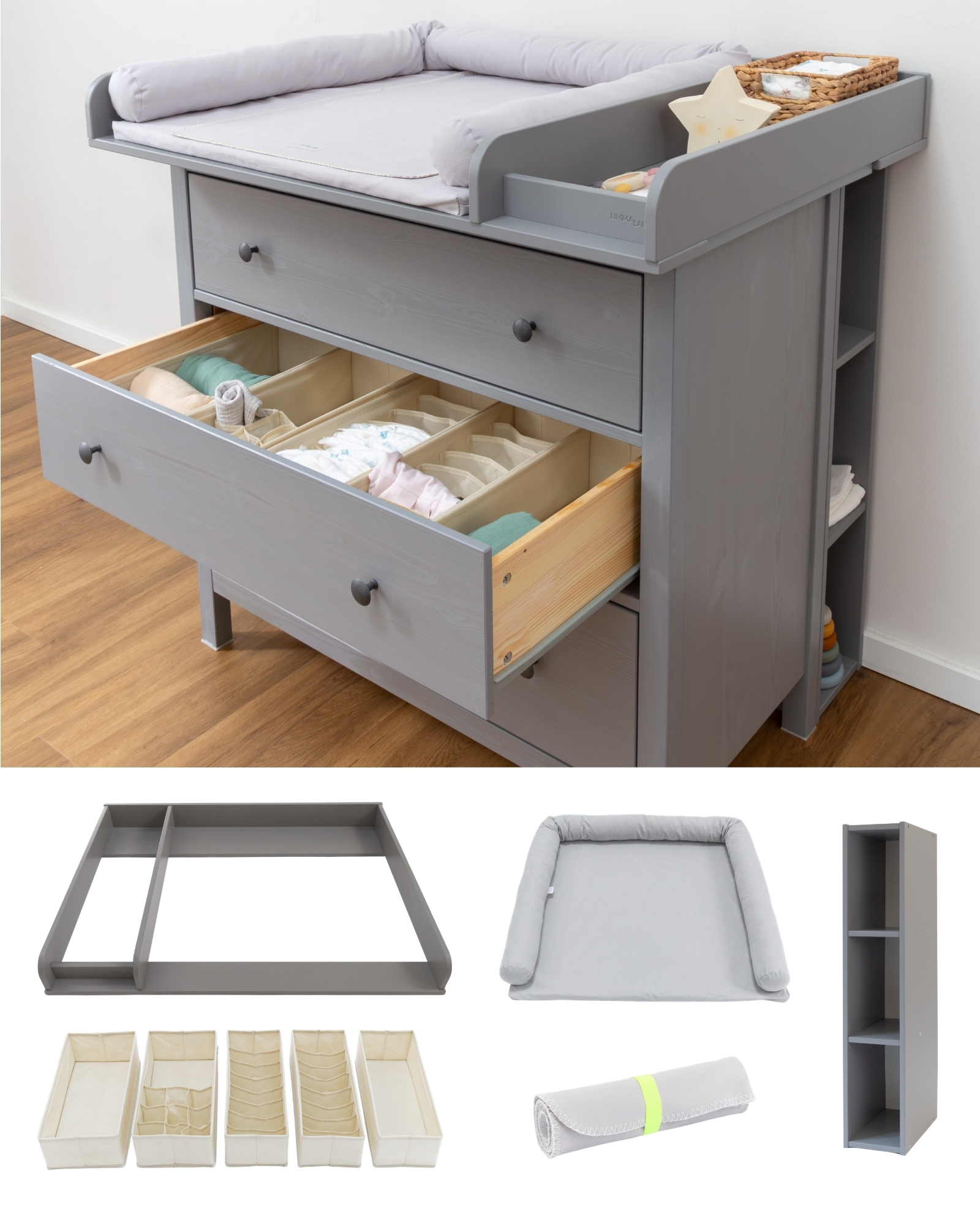 wickelkommode ikea hemnes 108 set grau premium soft grey 0