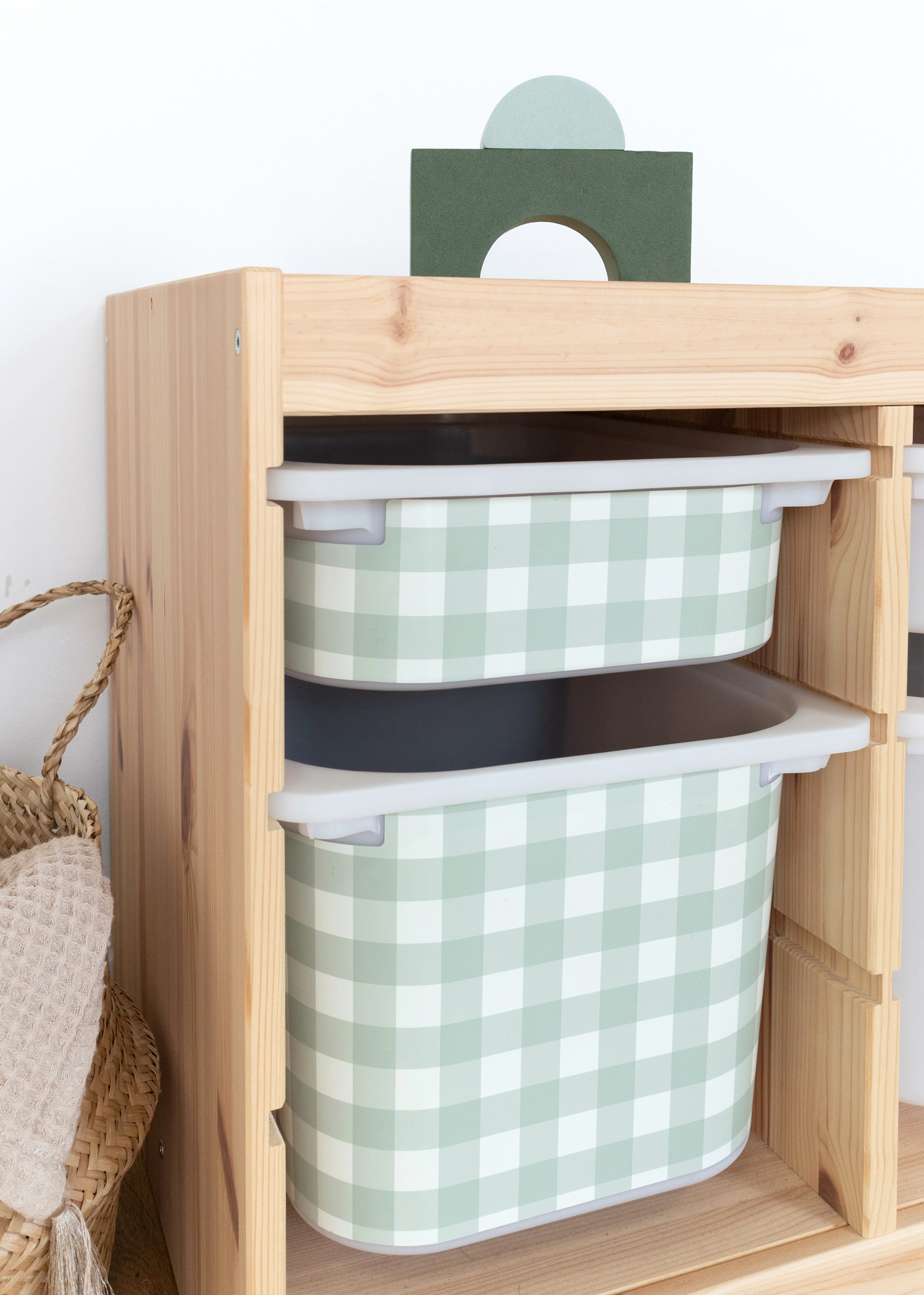 Modernes Karomuster für IKEA TROFAST Boxen Modernes Karomuster für IKEA TROFAST Boxen gestalten