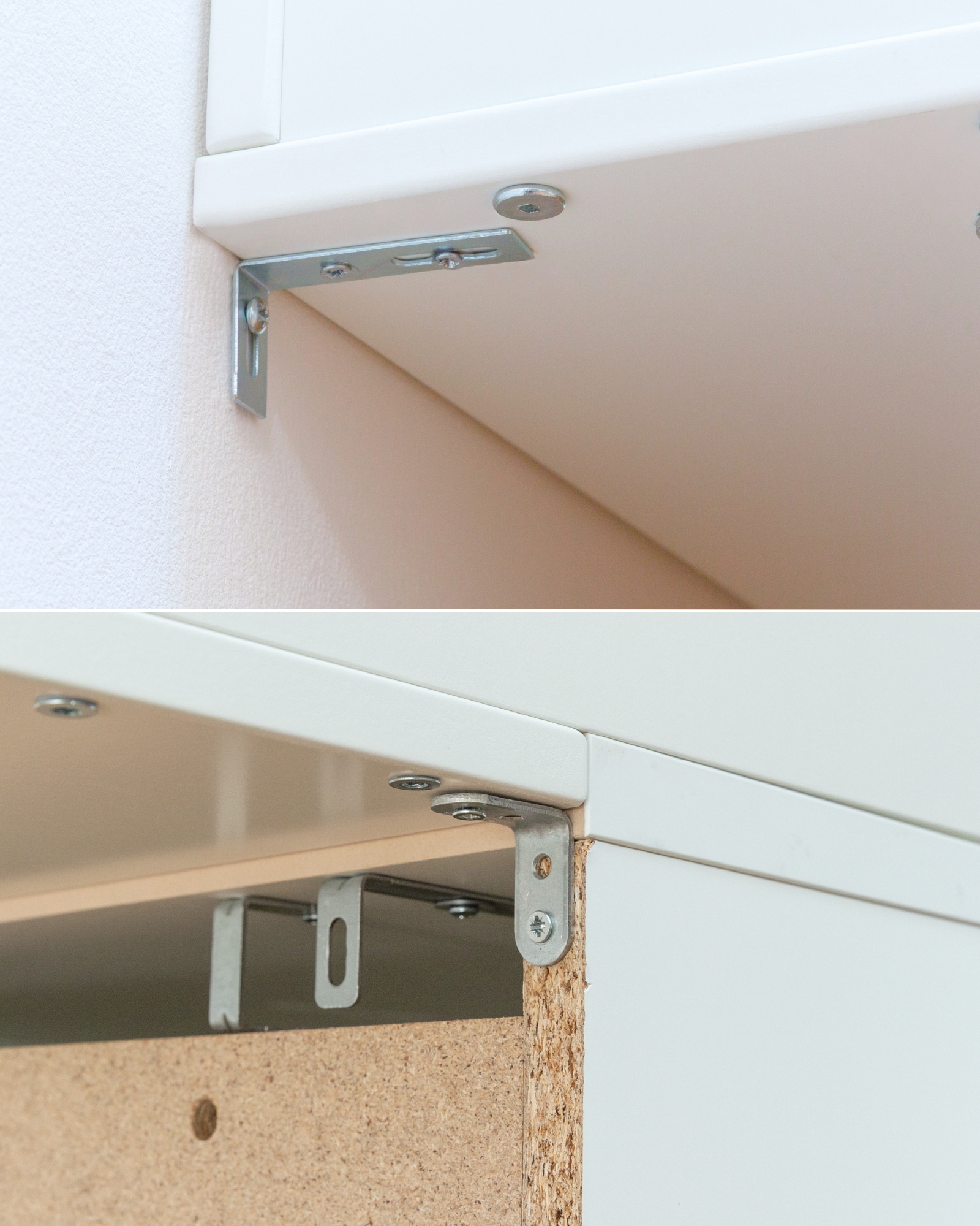 Klemmhalter, Metallbeschlag, Schrankmontage, Holzfurnier, Scharnier