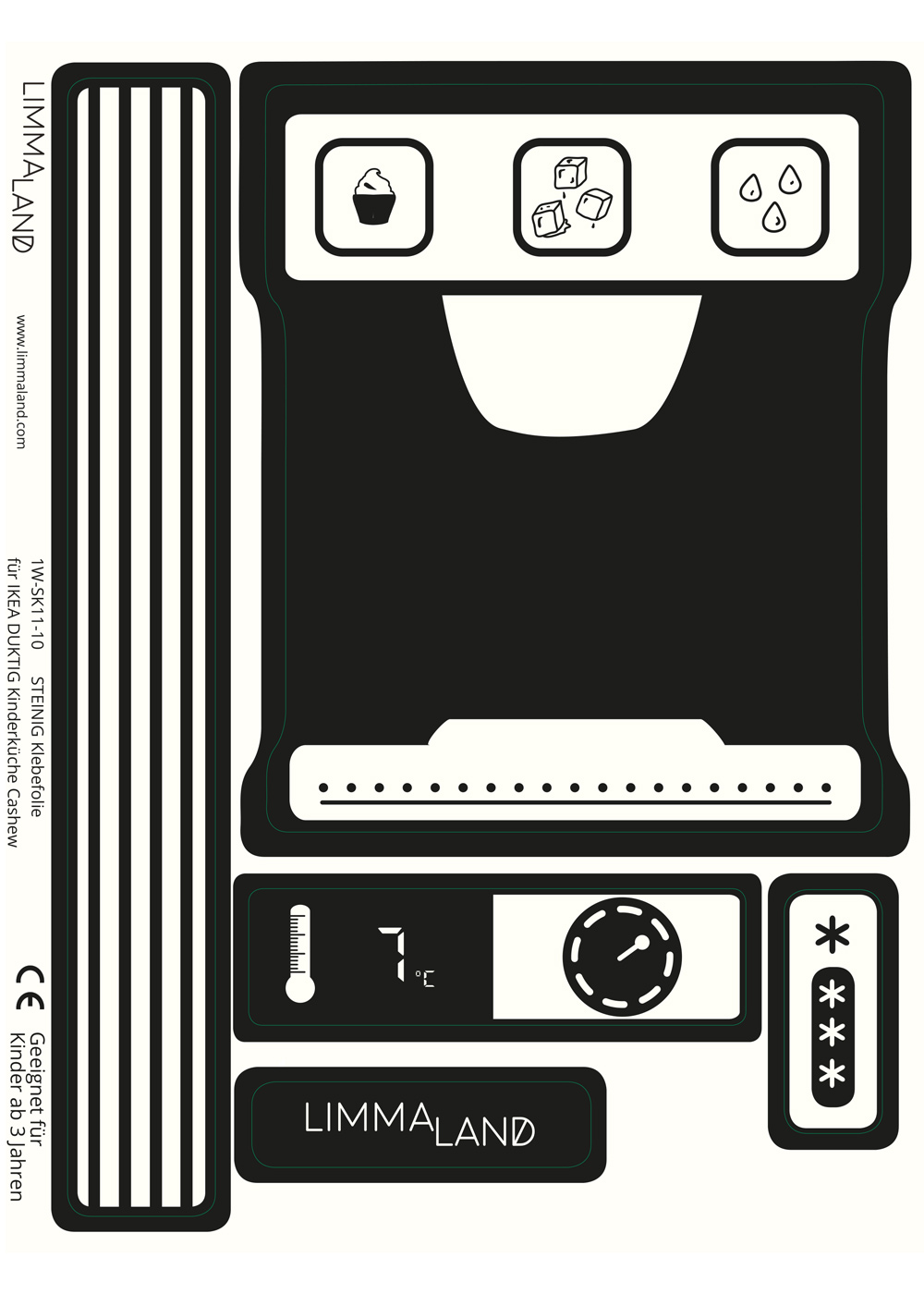 stickerset kinderkuehlschrank kalthalta schwarz 5 stickerset kinderkuehlschrank kalthalta schwarz 5