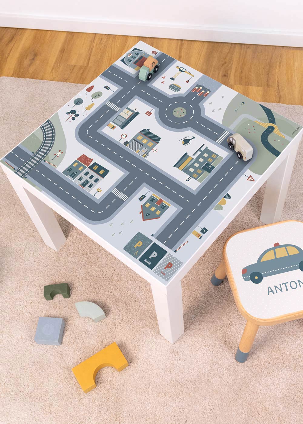 Ikea Lack Tisch mit Klebefolie mit Spielstraße Motiv von Limmaland verschönern Ikea Lack Tisch mit Klebefolie mit Spielstraße Motiv von Limmaland verschönern