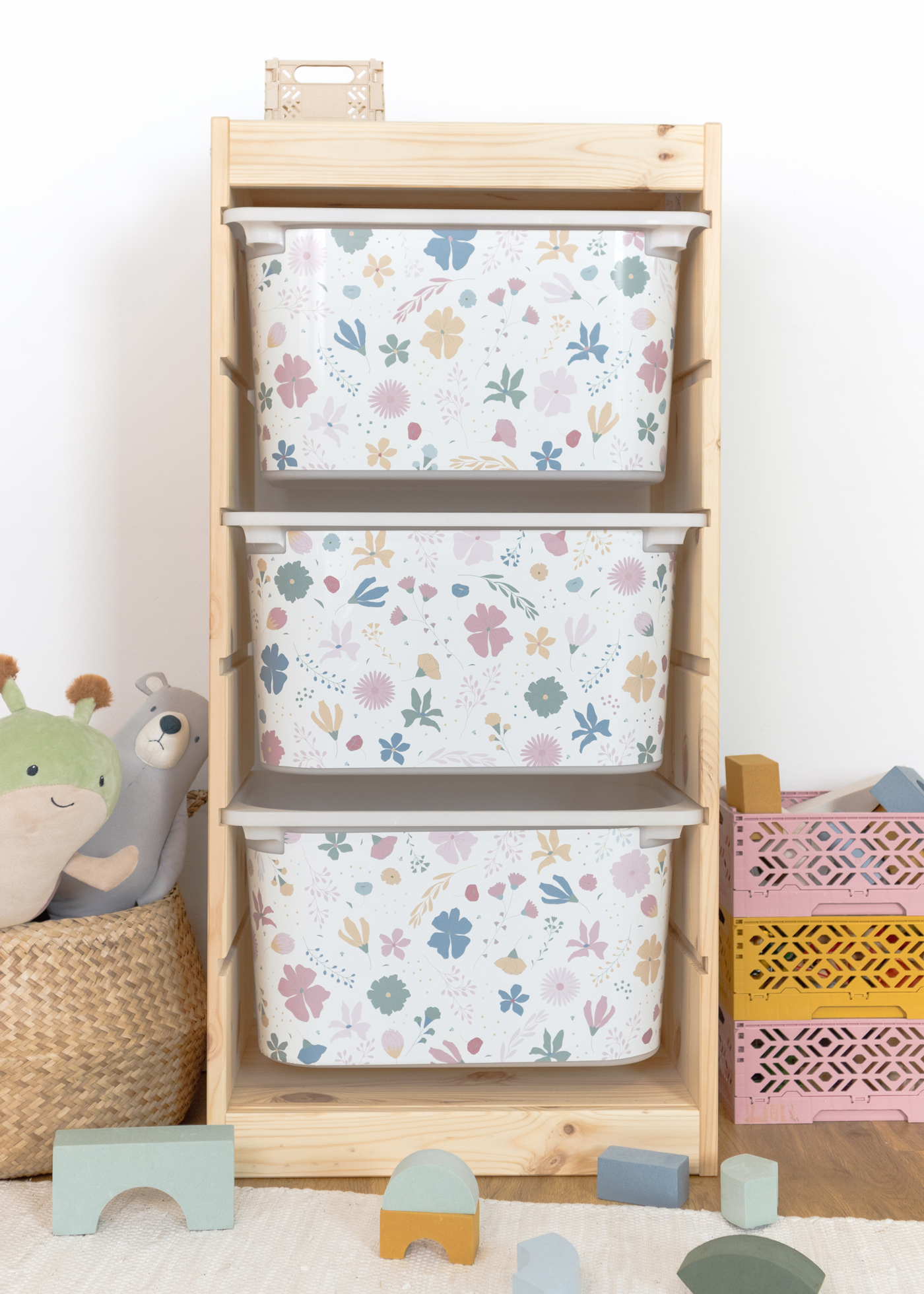 stickerset ikea trofast box mittel laengsseite blumig rosa blau 3er set 0 stickerset ikea trofast box mittel laengsseite blumig rosa blau 3er set