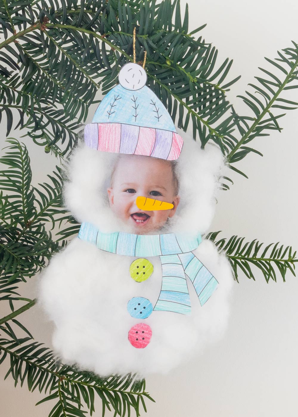 Maak een sneeuwpop van watten