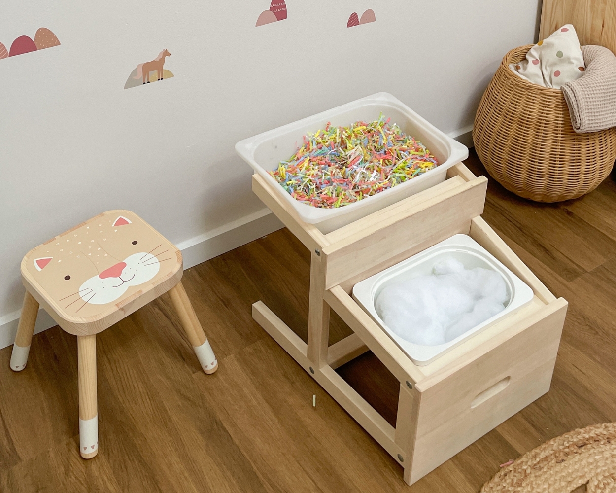 Sinnestisch aus dem IKEA BEKVÄM Hocker Sinnestisch aus dem IKEA BEKVÄM Hocker