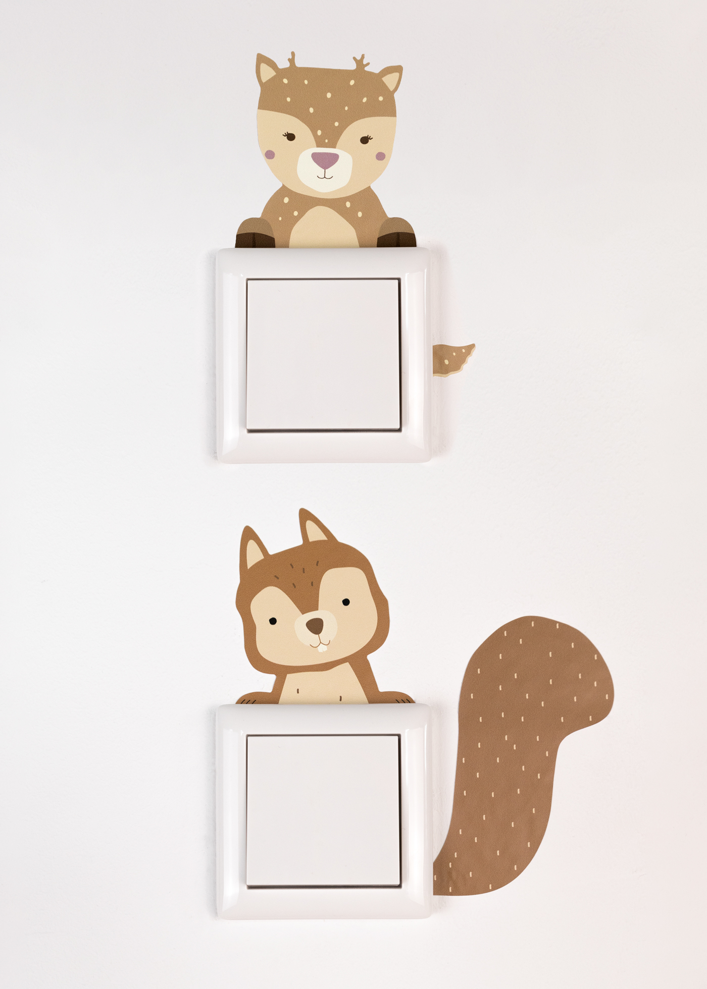 Lichtschakelaar sticker eekhoorn & hert