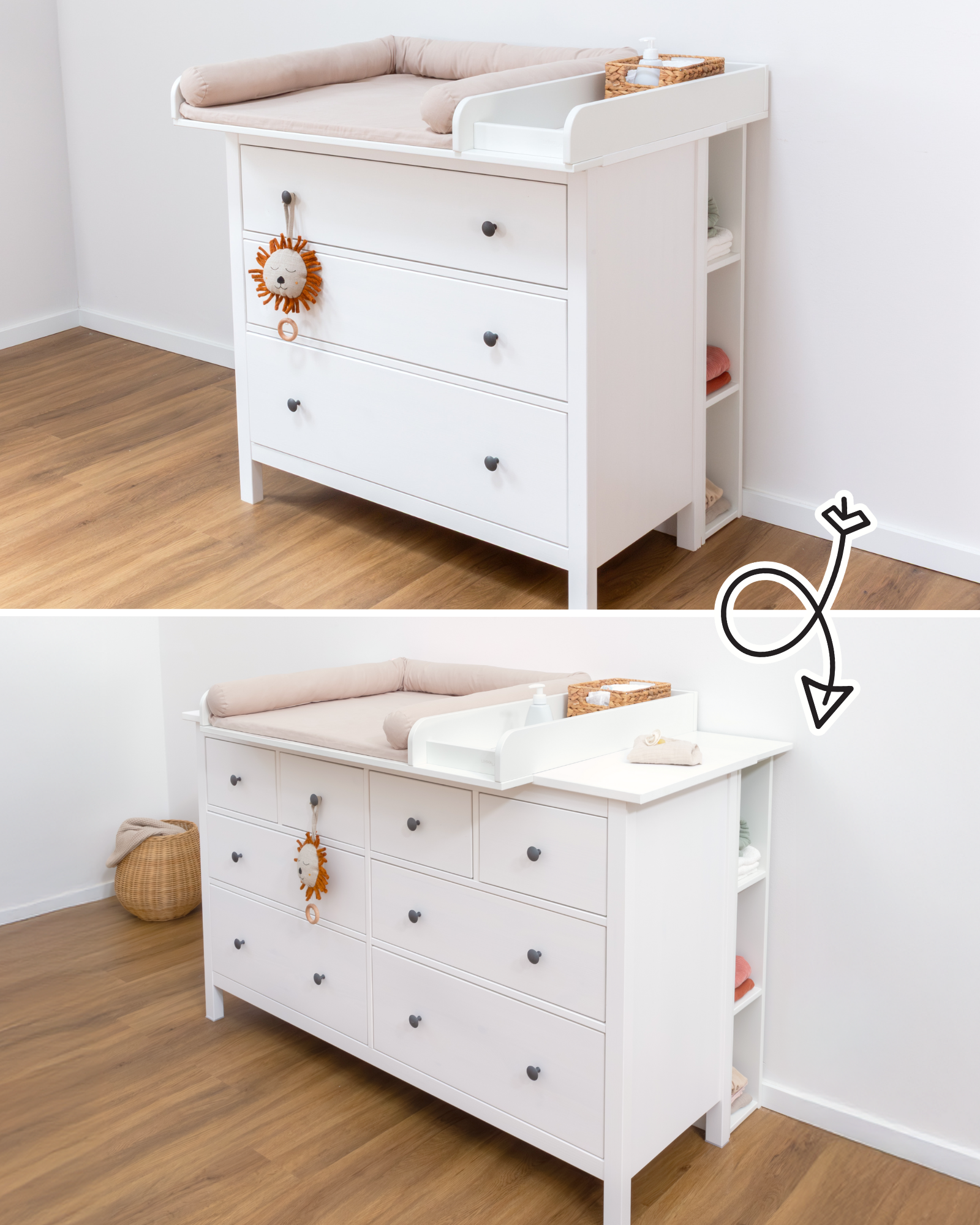 Kast voor IKEA HEMNES als commode in het wit