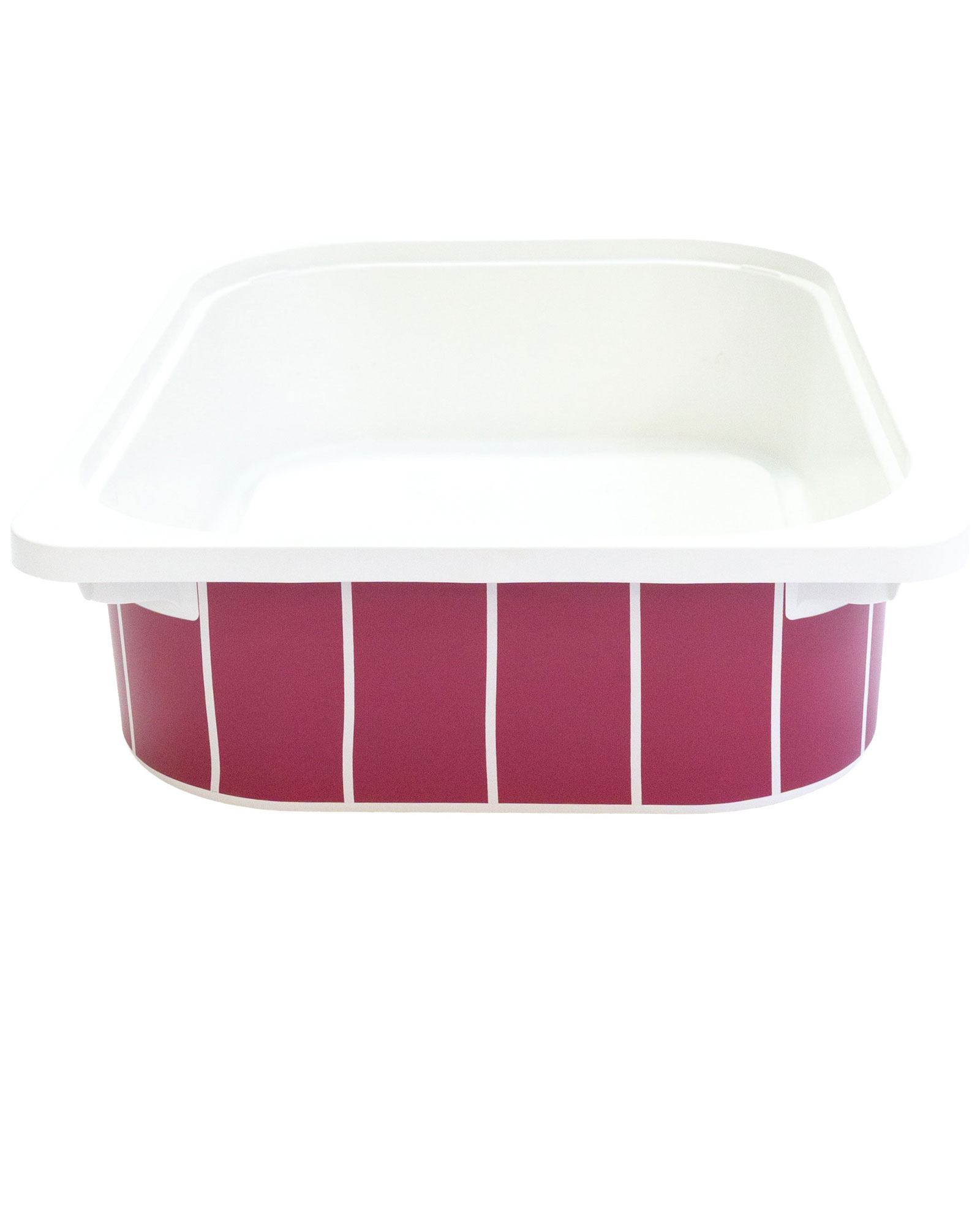 Kunststoffkorb, Aufbewahrungsbehälter, Schüssel, magenta Streifen, rot-weißes Muster