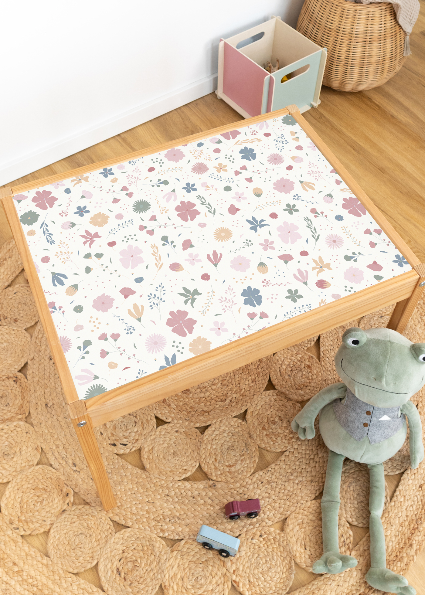 klebefolie ikea laett kindertisch blumig 0