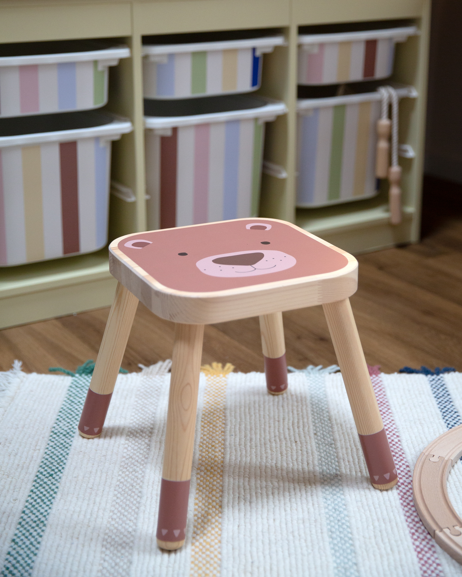 klebefolie ikea flisat kinder hocker tierig bear 2