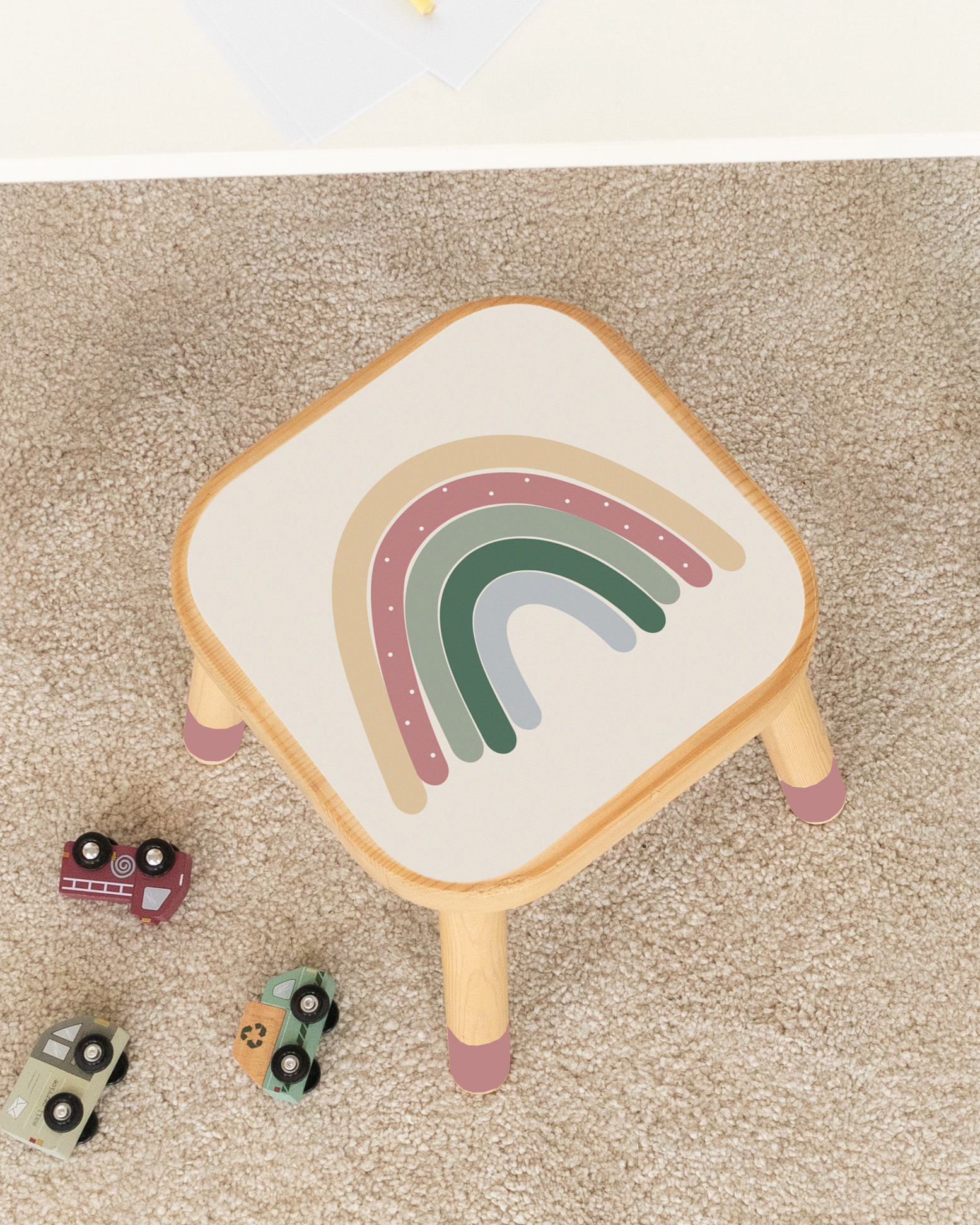 klebefolie ikea flisat kinderhocker vielfalt regenbogen 2