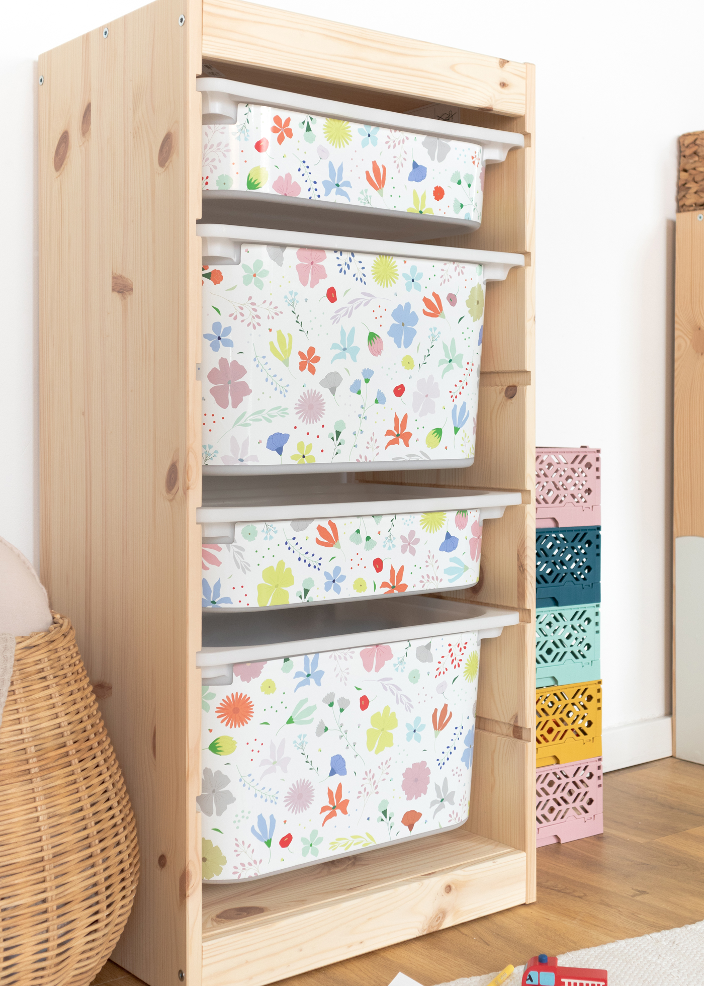 stickerset ikea trofast box klein laengsseite blumig bunt 2 stickerset ikea trofast box klein laengsseite blumig bunt