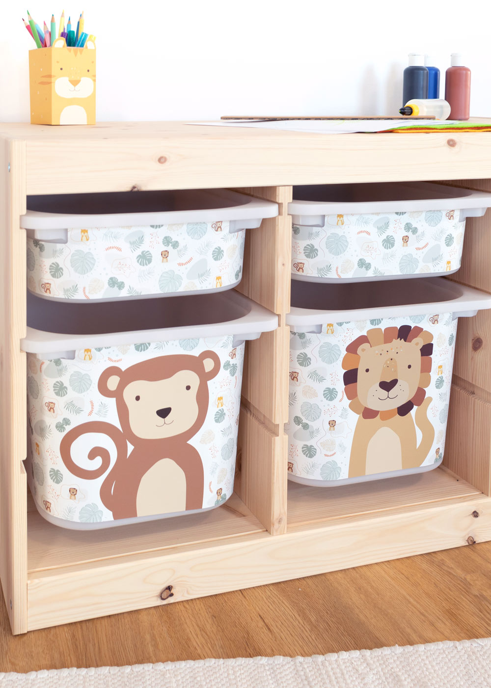 stickerset ikea trofast box mittel tierig safari 3er set 1 stickerset ikea trofast box mittel tierig safari 3er set 1