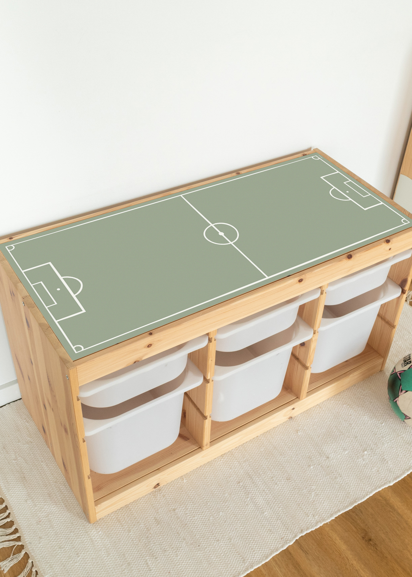 Ikea Trofast Klebefolie als Fußball Deko für dein Fußball Kinderzimmer als Fußballzimmer Deko mit Fußballmotiven passend für die Fußball EM