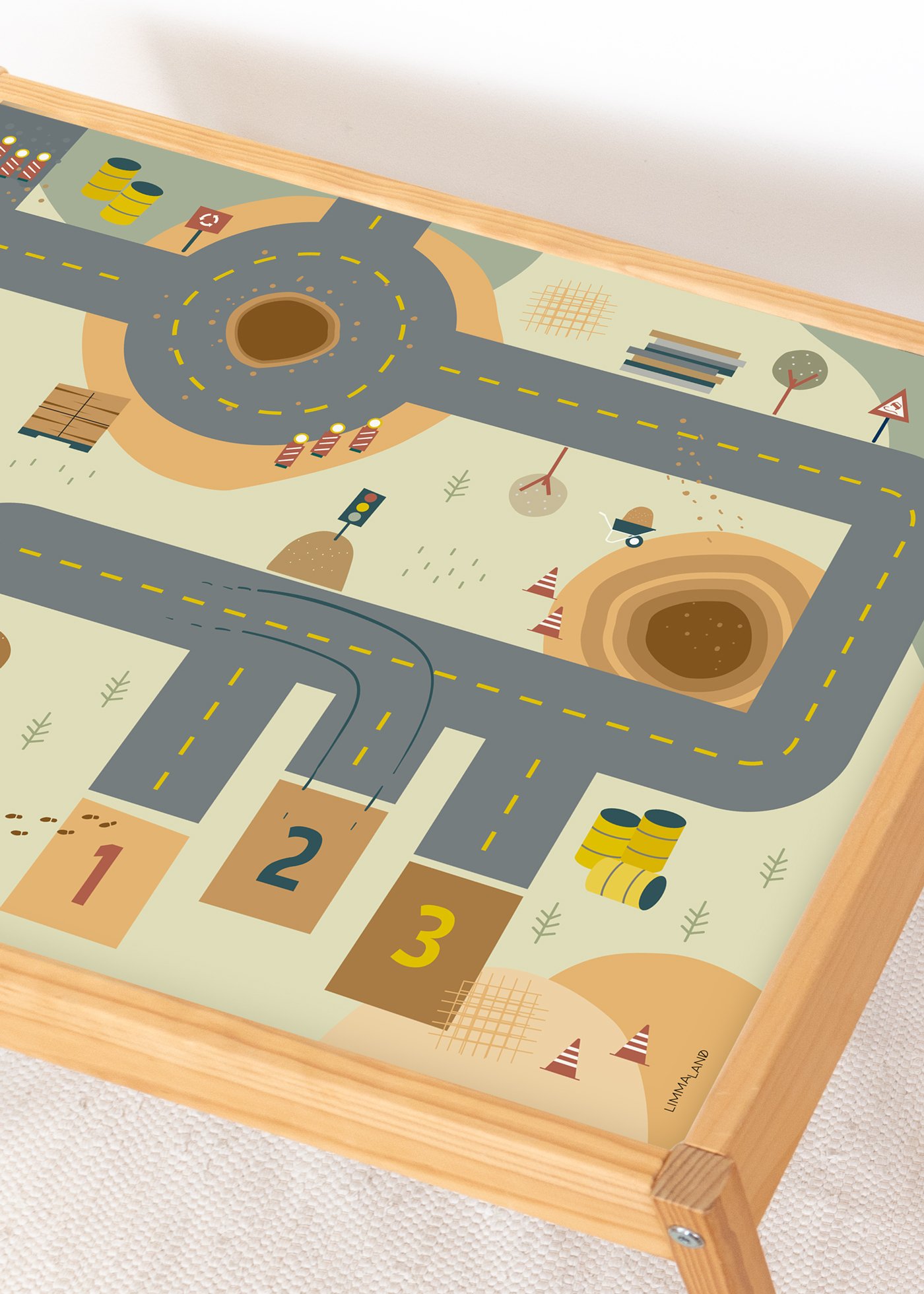 IKEA Spieltisch mit Spielstraße bekleben