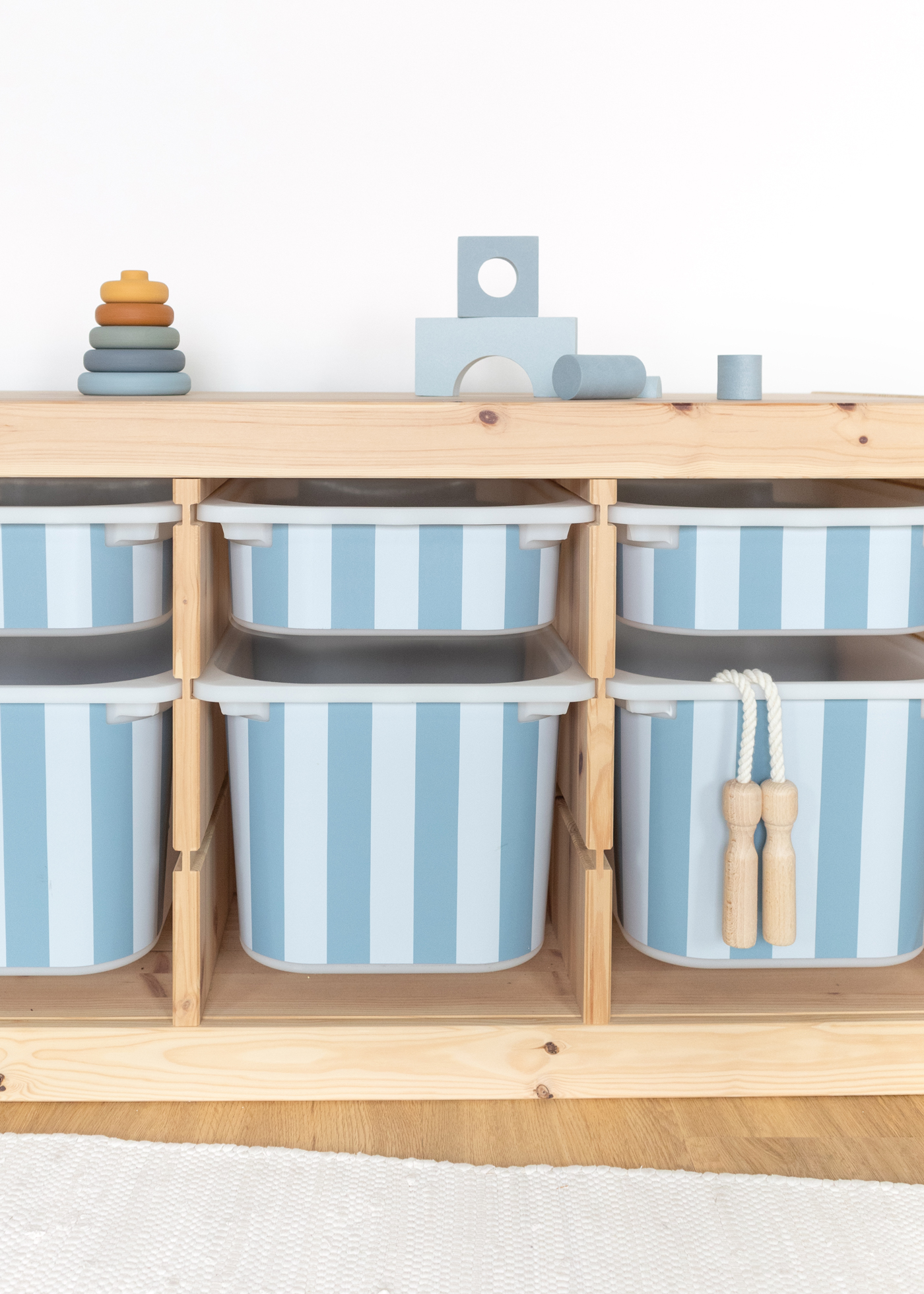 Kopzijde Stickers voor IKEA TROFAST doos (klein) Set van 3 Scandinavisch blauw  Kopzijde Stickers voor IKEA TROFAST doos (klein) Set van 3 Scandinavisch blauw