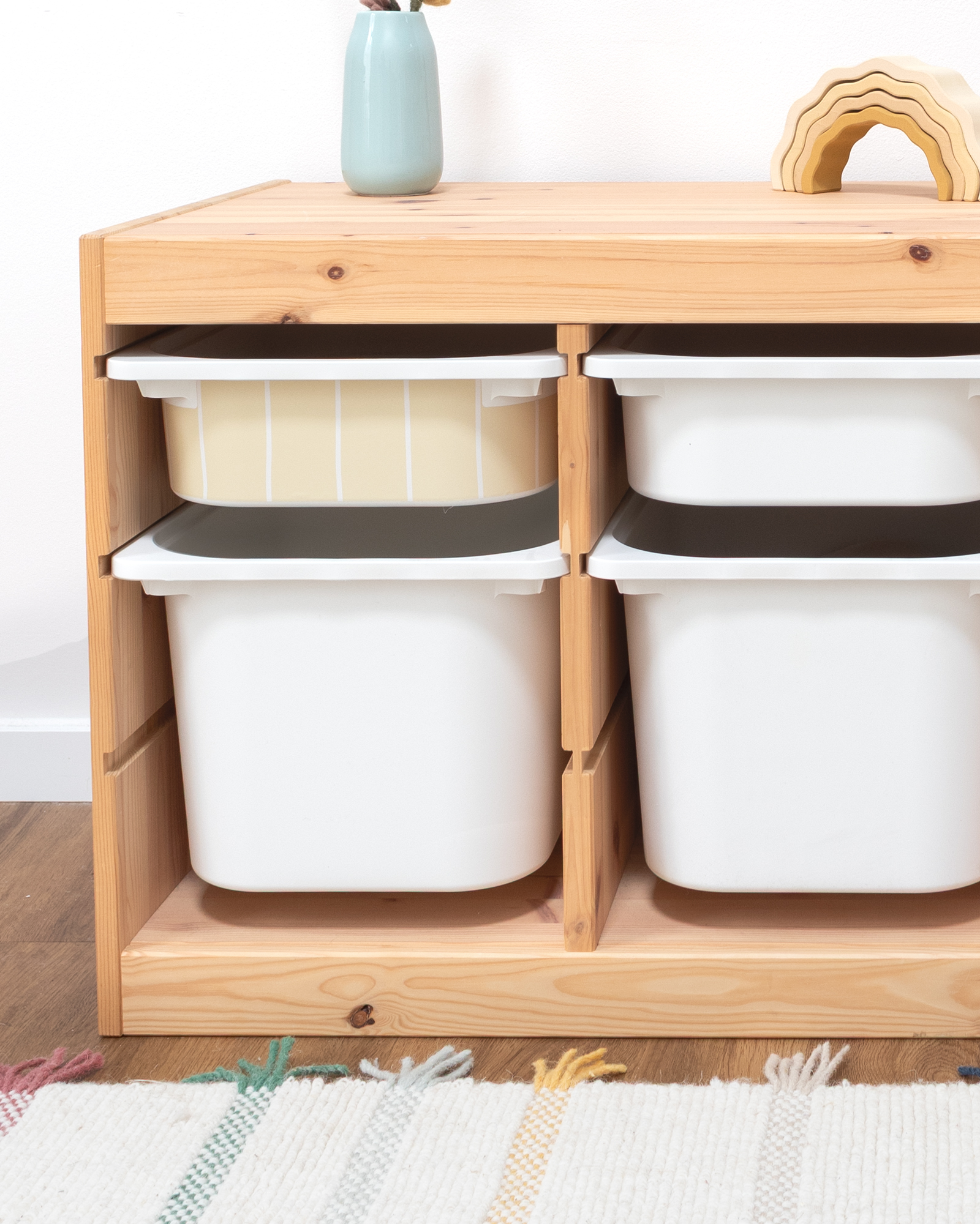 klebefolie ikea trofast box klein kopfseite linie buttergelb 3