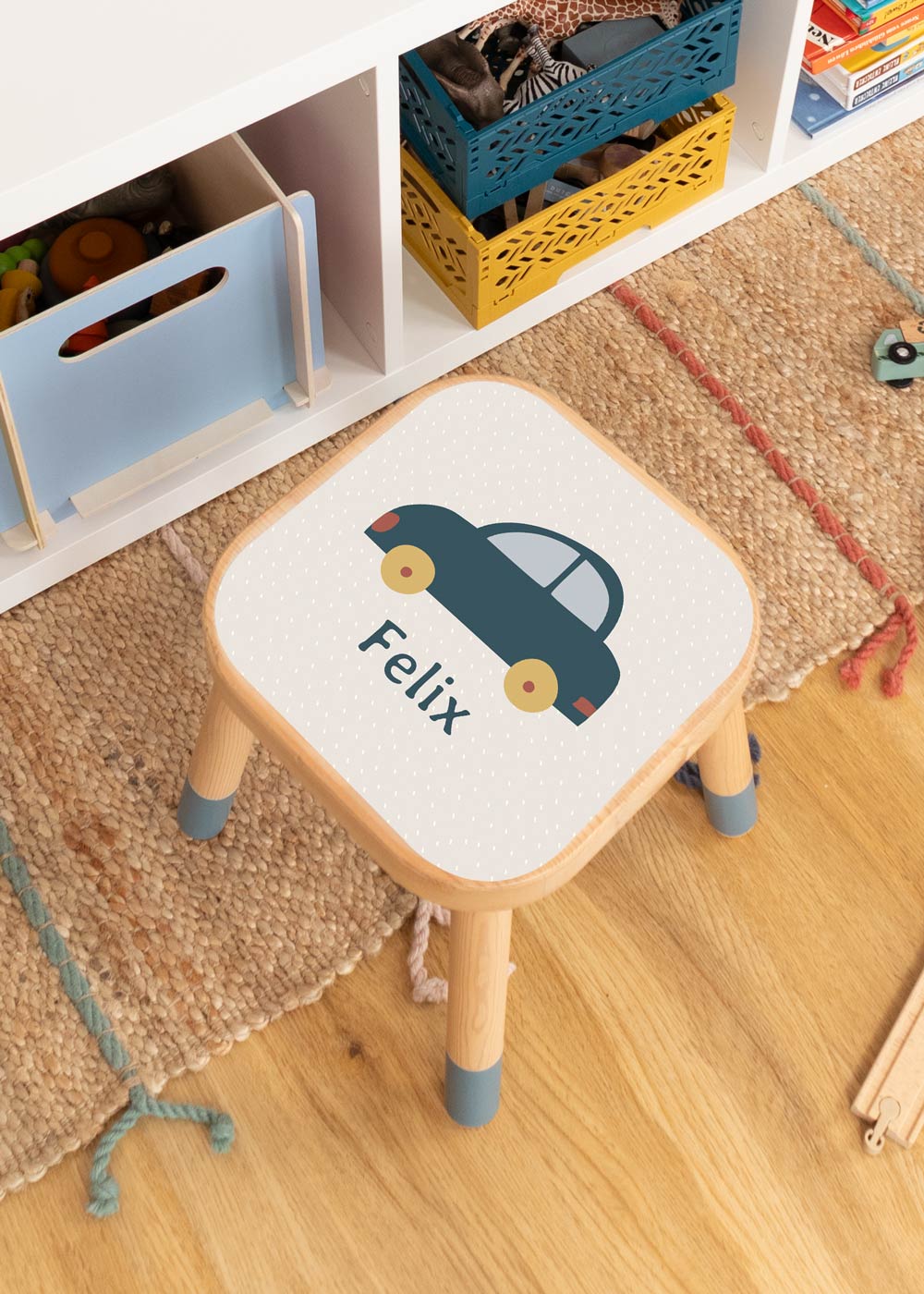 Auto Klebefolie für Ikea Flisat Kinderhocker personalisierbar