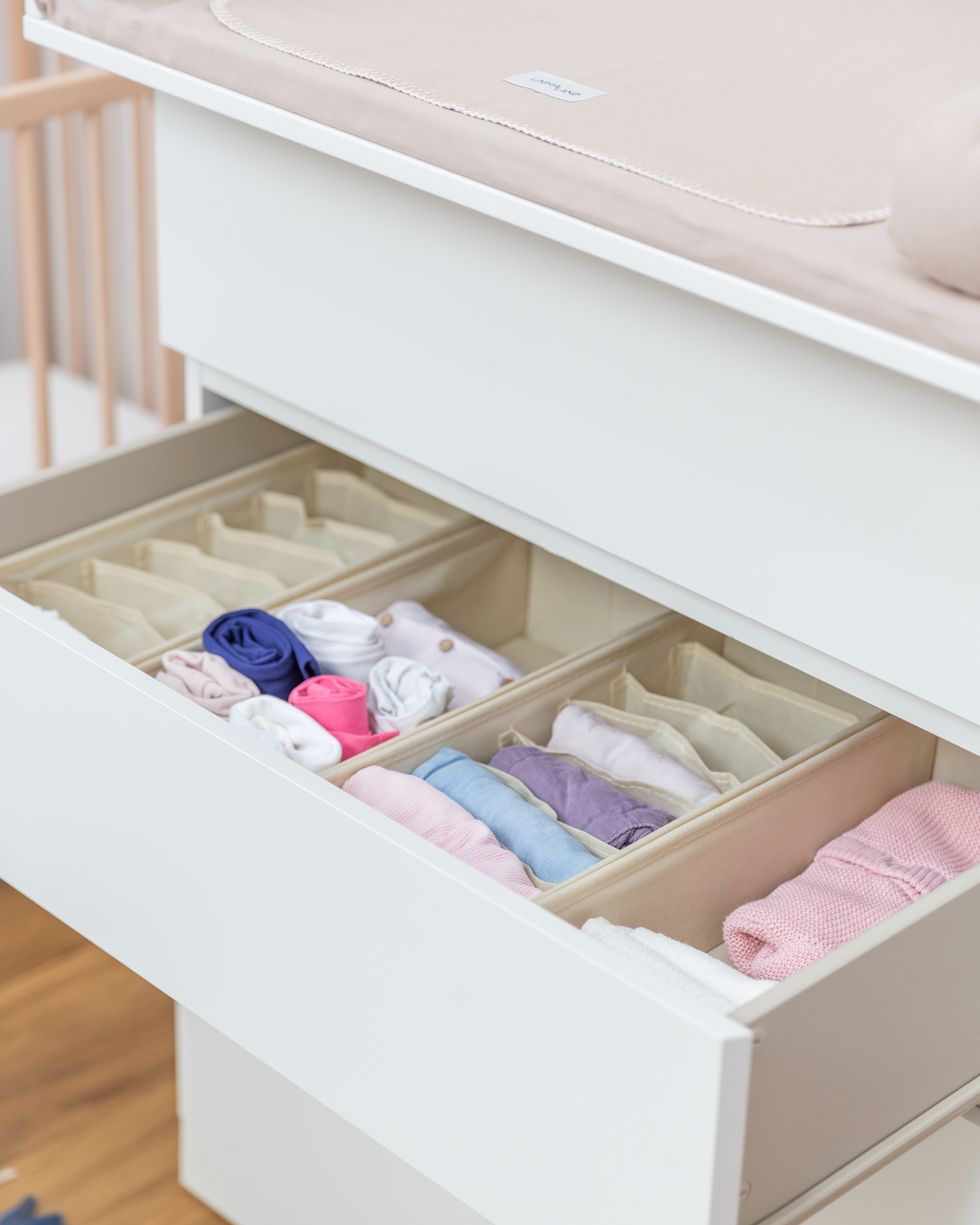 Kleiderschublade, Baby/Kinderkleidung, Stoffschublade, Organisationskasten, Häkel-/Strickwaren