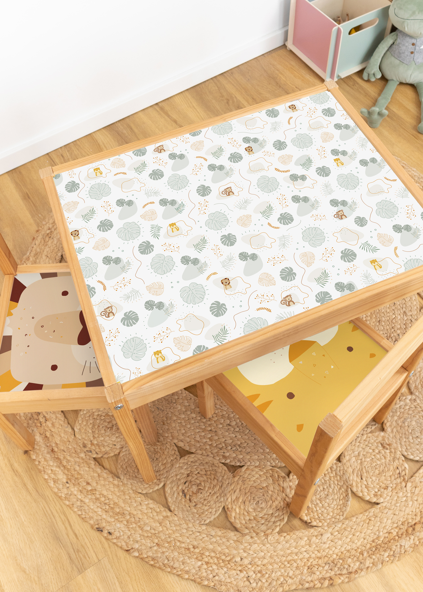 klebefolie ikea laett kindertisch tierig safari 1
