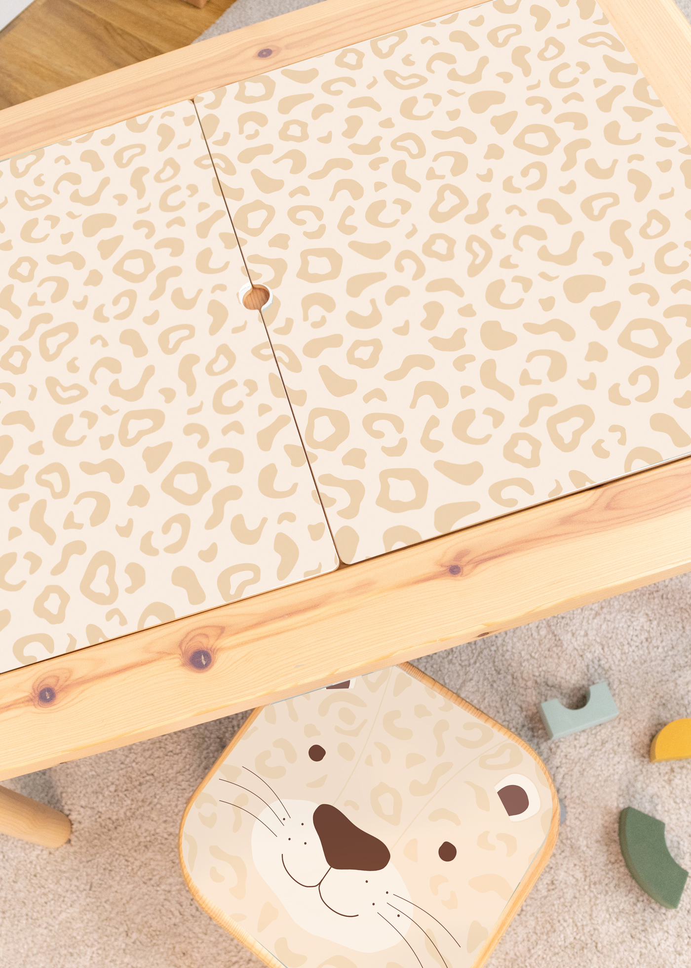klebefolie ikea flisat kinderhocker tierig leo 2