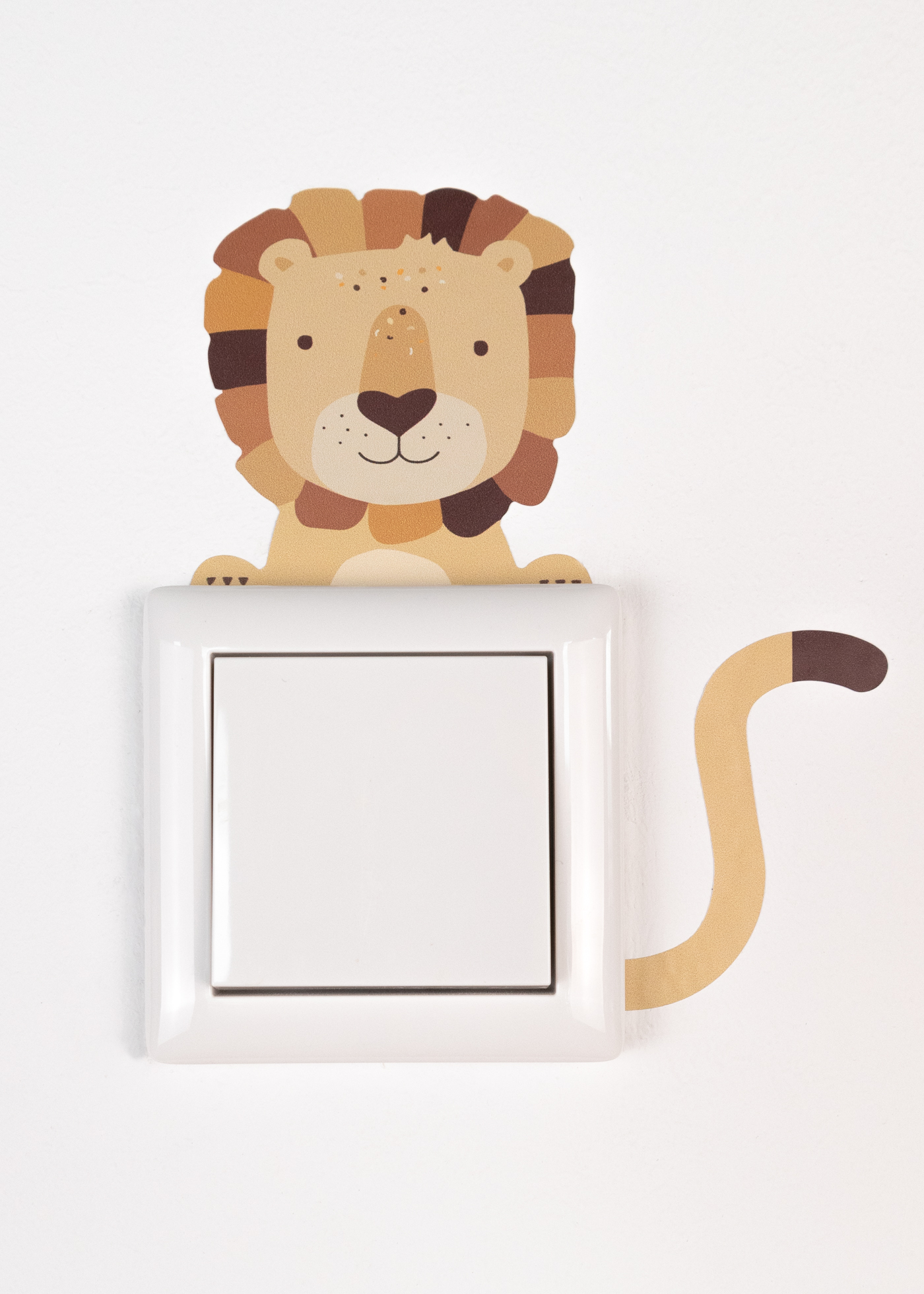 Lichtschakelaar sticker leeuw & tijger