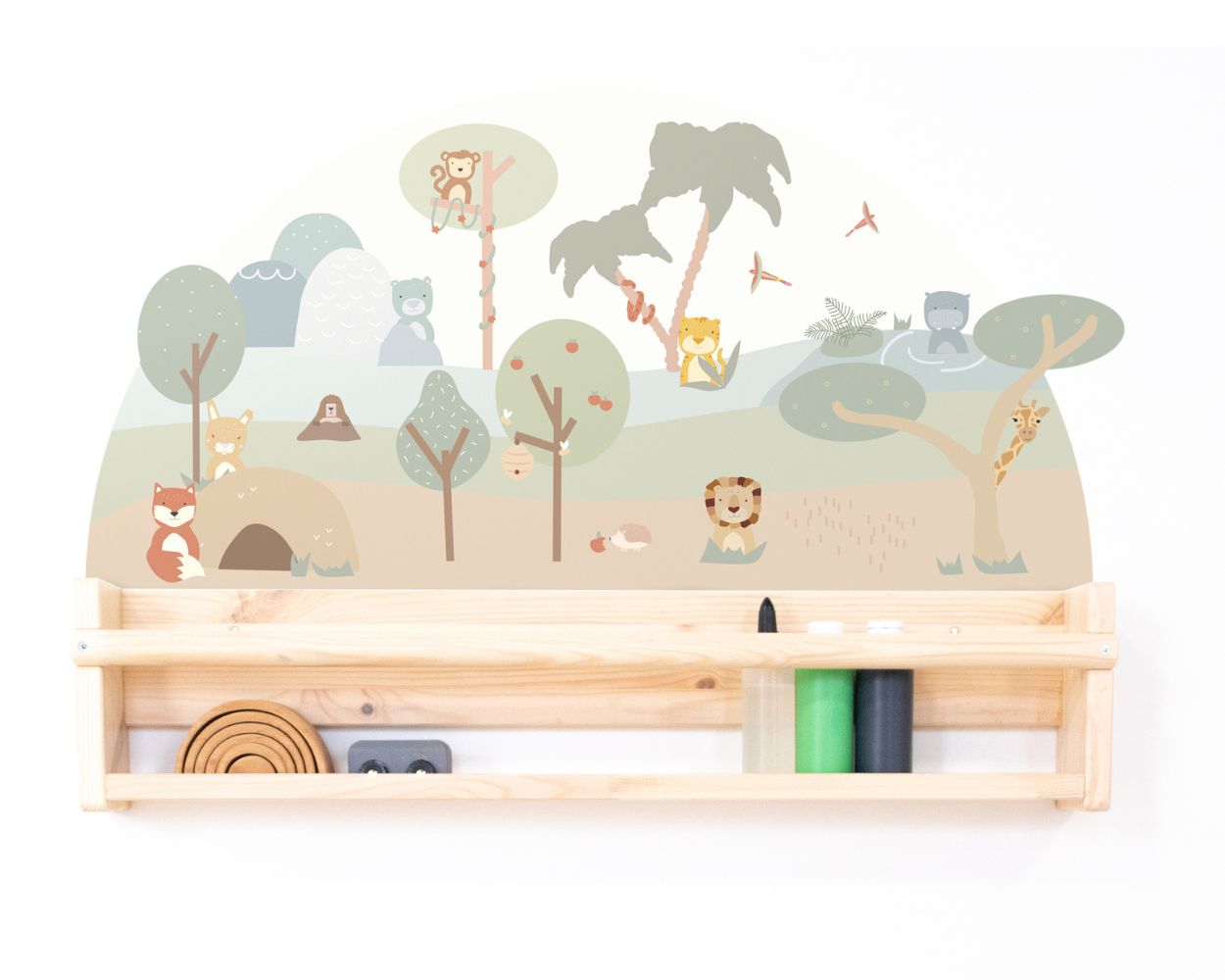 Tierwelt Wandsticker fürs Kinderzimmer im Safari und Dschungel Stil Tierwelt Wandsticker fürs Kinderzimmer im Safari und Dschungel Stil